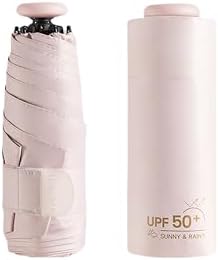 Mini Sun Travel UV Umbrella Anti UPF 50 Protection 99.9% Micro handle Coating Layer Fabric Compact/Lightweight Small Portable Backpack/Folding Purse Pocket Umbrella Rain/Blocking/Men Women Kids