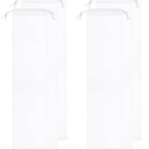 sourcing map 6pcs Umbrella Bags 25.6"x5.9" Wet Umbrella Sleeve Cover Reusable Folding Umbrella Storage Bag with Drawstring for Folding Travel Umbrellas, White