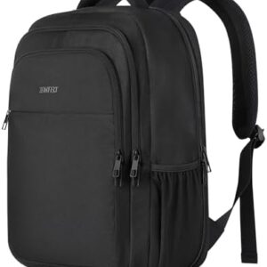 ZOMFELT Laptop Backpack for Men Women, 15.6 inch Travel Laptop Bag, Water Resistant Rucksack Business Shcool Work Bag, Laptop Backpack Daypack for Trip Gift, Black
