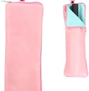 sourcing map Wet Umbrellas Bag, 15 x 5 Inch Waterproof Oxford Cloth Reversible Umbrellas Sleeve Cover Portable Waterproof Case for Wet Travel Folding Umbrellas Travel Home Outdoor, Pink