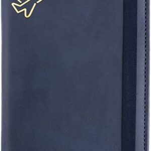 WALNEW Passport Holder, PU Leather Travel Passport Cover Wallet, RFID Passport Case with Card Holder, Travel Essentials for Women Men (Navy Blue)