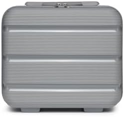 Kono Small Hand Luggage Case Lightweight Polypropylene Hard Shell Makeup Carrying Case 14" Travel Luggage Organizer (Grey)