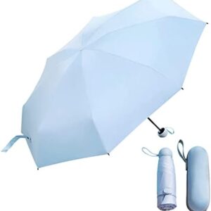 YumSur Folding Travel Umbrella, Mini UV Umbrella with Capsule Case, 8 Ribs, Fast Dry & Lightweight, Compact for Men & Women