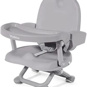 Portable High Chair for Babies and Toddlers, Baby Booster Seat for Dining Chair, 6 Months to 3 Years, 15 kg, Height Adjustable, with Removable Tray Grey