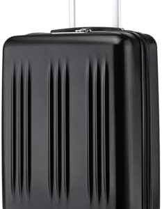 Kono 55x39x20cm Cabin Suitcase Hard Shell Lightweight ABS & PC 20 Inch Carry on Suitcase Hand Luggage 37L(Black)