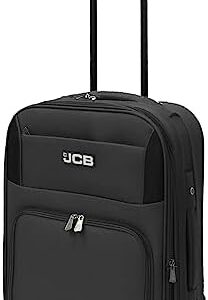 JCB Extra Large Lightweight Suitcase Luggage Cabin Trolley Bag Case Telescopic - Black (21")