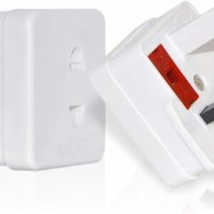 (Pack of 2) Electric Shaver Adapter Plug – Converts 2-Pin to 3-Pin UK Plug, Power Adapter for Shaving Razors and Toothbrushes, Dual Pin Converter for UK Sockets