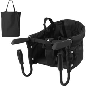 Surplex Folding Baby Hook On Seat, Fast Table Chair, Kids Removable Seat Cushion Portable Dining Table Chairs, Easy Hook on Black Table Highchair for Home and Travelling Black