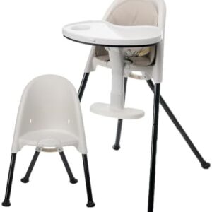Vital Baby Nourish High Chair for Babies Toddlers Stylish Compact Adjustable Footrest with Additional Removable Cushion Lightweight Travel Folding, White
