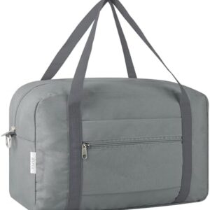 VAVOBIS for Ryanair Cabin Bags 40x20x25 Underseat Travel Bag Small Hand Luggage Bag Tote Carry On Duffle Bag Gym Beach Overnight Flight Bag Weekend Bags for Women Men,Grey(Without Shoulder Strap)