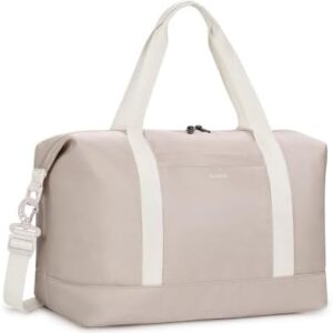 ECOHUB Ryanair Cabin Bags 40x20x25, 20L Underseat Hand Luggage Bag, Foldable Carry On Bag with Removable Wet Pocket, Water-Resistant Overnight Hospital Weekend Bag for Women, Beige (Patent Pending)
