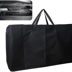 Large Garden Chair Furniture Cushion Storage Bag, 105x73x28cm Heavy Duty 600D Reclining Folding Chair Cover for Beach Lounge Camping Gravity Chair Folding Patio Chair, Extra Large Travel Bag, Black