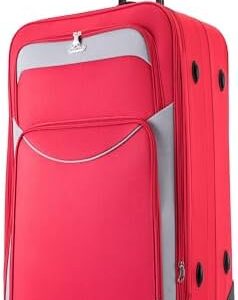FLYMAX 32" Extra Large Suitcase Lightweight Luggage Expandable Hold Check in Travel Bag on Wheels RED 129L