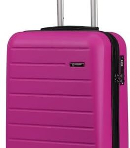Rocklnads® Lightweight 4 Wheel Hard Shell Luggage Suitcase Ryanair Cabin Travel Bag - ABS822 (Pink)
