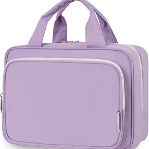 Narwey Large Hanging Travel Toiletry Bag for Women Wash Bag Cosmetics Makeup Bag Organizer for Full Size Accessories (Purple (Large))