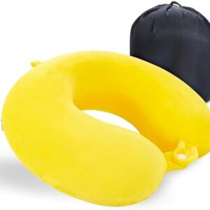 Travel Pillow for Rest Neck Pillow for Airplane Flight Pillow Memory Foam Travel Pillows Neck Cushion Compact Lightweight Quick Pack (Yellow)