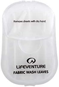 Lifeventure Travel Wash Leaves x50 Foaming Paper Soap Flakes for Home Travel Camping Hiking and Outdoor Activities