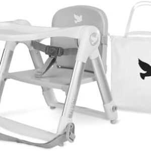 FLIPPA Dining Booster Chair, Baby Toddler Folding Portable Booster Feeding Seat for Children 6 Months to 3 Years Approx. 15kg with Harness & Removable Tray (Grey Ember)