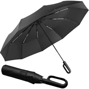 erised's bifrost Extra Large Windproof Travel Folding Compact Golf 54‘’ Umbrella Automatic Open/Close,Lightweight Portable Parasol Outdoor,Sun/Rain,99 UV Protection,Perfect Carabiner Handle Design