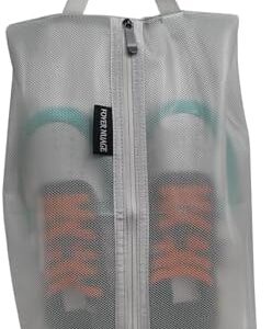 Travel Shoe Bags, Water Resistant TPU Mesh with Zipper, Travel Essentials for Men & Women (Grey, 1 Set)