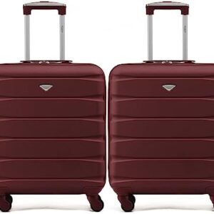 Flight Knight Suitcase Set of 2 Lightweight 4 Wheel ABS Hard Case Carry On Hand Luggage Approved for Over 100 Airlines Including British Airways, Ryanair & easyJet Approved Free Carry On…