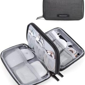 bagsmart Electronics Organizer Travel Case, Cable Organiser Pouch, Travel Essentials, Tech Organiser, Travel Accessories Bag for Charging Cable, Flash Drive, Power Bank, USB, Black