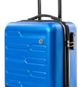 SA Products Cabin Suitcase, Carry on Suitcase, Easy Jet 45x36x20 Cabin Bag | Lightweight Suitcase Telescopic Handle, Hard Shell Small Suitcase with Wheels | Travel Cabin Luggage Suitcase (Blue)