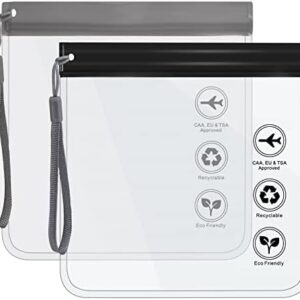 Clear Travel Toiletry Bag - Airport Security Liquids Bags, Airport Liquid Bag 20 x 20cm TSA Approved, Travel Accessories/Holiday Essentials Makeup Bags/HangLuggage for Men Women
