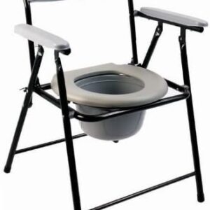 Folding Lightweight Commode Chair with top Loading Easily Removable Pot Travel Toilet ECCOM1