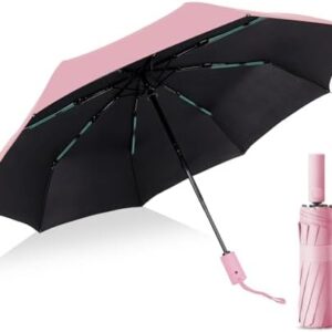 Umbrella Windproof Travel Umbrella 16 Ribs 50+ 99% UV Protection Wind Resistant Automatic Folding Umbrella, Portable Foldable Golf Size Blocking Stormproof Small Rain Sun Anti UPF 50 women and men