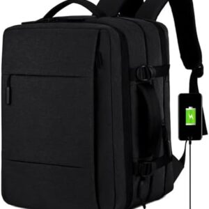 Laptop Backpack Mens Black 30L Travel Backpack 45x30x22 Rucksack for 17 Inch Laptop With Charging Port Laptop Bags for Men Women Waterproof Backpacks