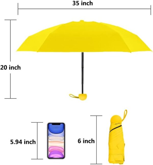 TOPTIE Custom Mini Travel Umbrella, Add Your Name Logo on Compact Umbrella for Sun & Rain - Blue - Image 7