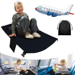 Toddler Airplane Bed, Toddler Airplane Seat Extender Aeroplane Bed for Children Portable Airplane Foot Hammock for Kids Toddler Plane Travel Essentials to Lie Down on Plane Toddler Airplane(Black)