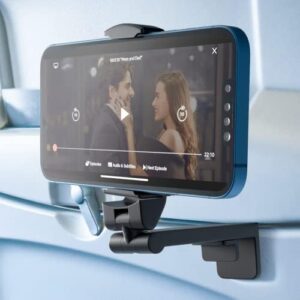 Airplane Phone Holder, 360 Degree Rotation Plane Phone Holder, Universal Adjustable Phone Stand, Travel Accessories for Flying, Hands-Free Phone Holder for Plane