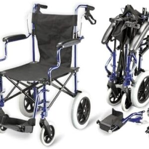 Lightweight Deluxe Folding Transit Travel Wheelchair in a Bag with handbrakes ECTR04