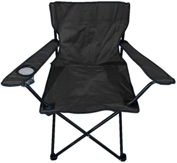Vencier Folding Camping Chair – Outdoor Portable Garden Chair, Lightweight Design Lounger Seat with Cup Holder – Ideal for Summer to go Beach, Sun Bathing, Fishing, Parties, Trips and BBQs (Black) - Image 3