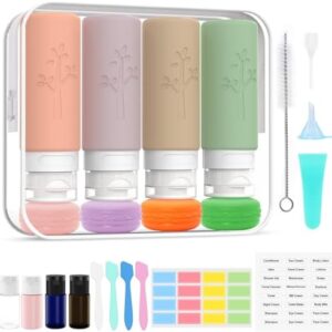 23 Pack Travel Bottles Set for Toiletries, 3.4 oz Silicone Travel Bottles Essentials, 100 ml Leak Proof Squeezable Travel Containers Accessories for Shampoo Conditioner Lotion