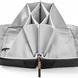 Inateck 180° Open Cable Organiser Bag Electronics Accessories Travel Bag Gadgets Organizer Splashproof, Storage Tech Pouch with Handle, Black, Large