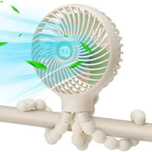 Buggy Fan Travel Holiday Essentials for Baby Toddler, Pushchair Cooling, Pram Fan Clip On Battery Rechargeable Personal Fan for Pram Accessories Stroller Pushchairs Crib Bed Treadmill Car Seat Cot
