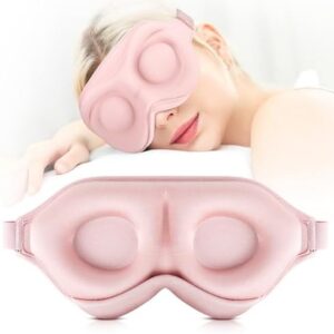 ZQQO Pink Sleep Mask for Eyelash Extensions – 15mm Eye Cave & Travel Buddy, 3D Blackout Blindfold for Side Sleepers & Sweet Dreams