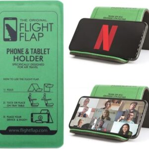Flight Flap Airplane Phone Holder - Foldable Plane Phone Stand for Travel - Flexible Mobile Stand for Desk & Bed - Flight Mobile Holder Desk - Accessories Travel Essentials For Flying (Green)