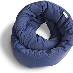 Huzi Infinity Pillow - Travel Neck Pillow - Versatile Soft 360 Support Scarf - Machine Washable - Home Travel Flight Road Trips (Navy)