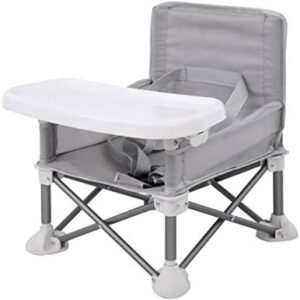 PandaEar Baby Booster Seat Highchair Portable Seat Chair| Compact Fold with Straps for Indoor/Outdoor Use| Great for Camping Beach Lawn |Toddlers Kids Boys Girls (Neutral)