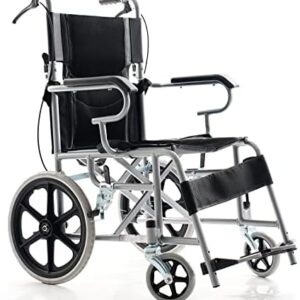 Wheelchair Lightweight Folding Compact Travel Transit Aid Hand Brake Wheelchairs