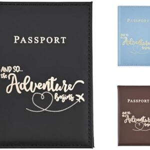 FUZVOL Passport Holder PU Leather Passport Cover for Documents, Passport Wallet for Credit Cards, Business Cards, Money, Travel Wallet Women & Men Travel Boarding Accessories, Black