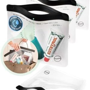 The Original Airport Security Liquids Bags -100% Leakproof Liquid Bag 20 x 20cm - Security Approved Travel Toiletry Bag by Ogato- Clear Makeup Bag - 3pcs