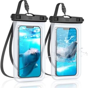 Waterproof Phone Pouch 2 Pack, 7 inch IPX8 Waterproof Phone Case for Swimming Holiday Beach Trip Snorkelling Kayaking, Underwater iPhone Case for iPhone 16 15 14 Pro Max, Samsung S25 S24 Ultra