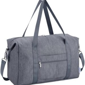 for Ryanair Cabin Bags 40X20X25 Underseat Small Foldable Travel Duffel Hospital Weekend Bag for Women Ryan Air Carry on Luggage Holdall Tote for Men 20L (Grey)