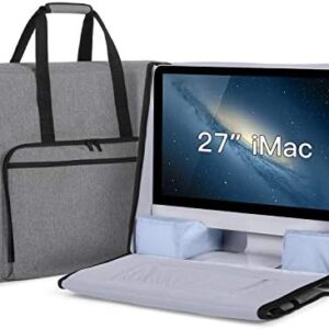 Damero Carrying Tote Bag Compatible with Apple 27" iMac Desktop Computer, Travel Storage Bag for iMac 27-inch and Other Accessories, Grey