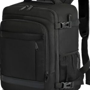 Cabin Bag 55x40x20cm Travel Backpack Hand Luggage Carry-ons Bag 44L Laptop Backpack Ruscksack for Airplanes Flight Cabin Bags Fit 17.3 Inch Laptop Black